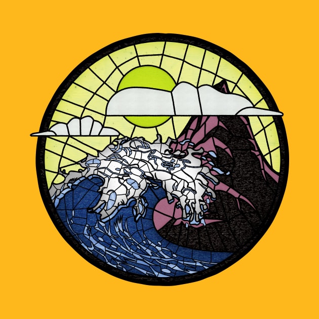 Wave Mountain in Stained Glass Design by jephwho