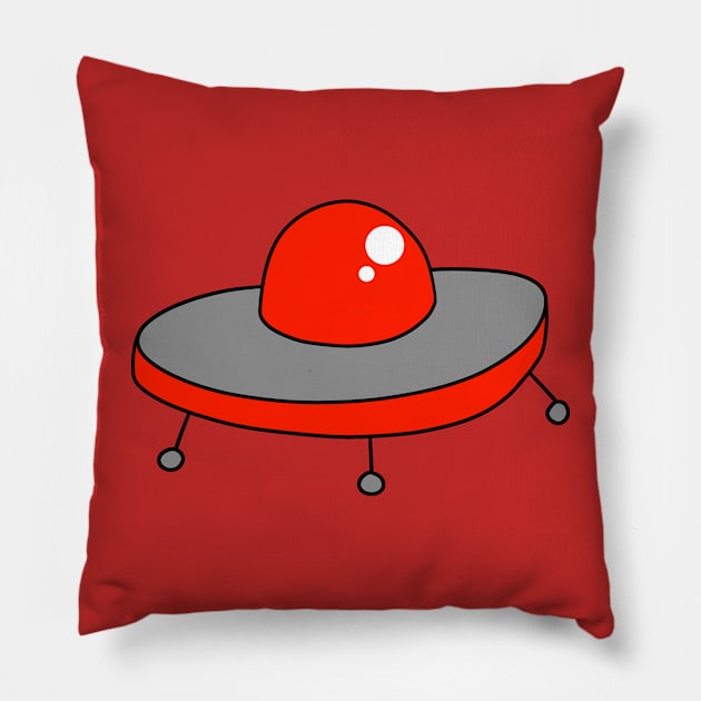 Red UFO Pillow by saradaboru