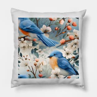 North American Birds - Blue Bird Pillow