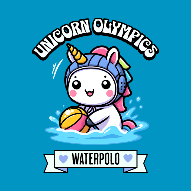 Water Polo Unicorn Olympics 🤽🏽‍♀️🦄 - Splash & Score Cuteness! by Pink & Pretty