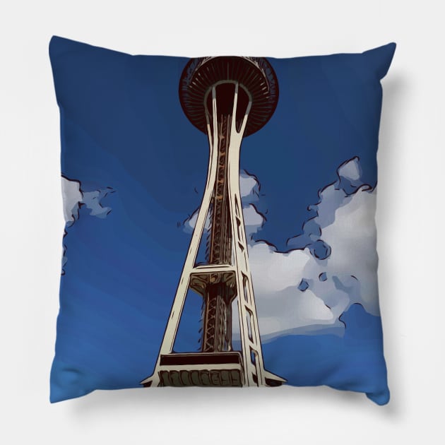 Seattle Space Needle Pillow by WelshDesigns