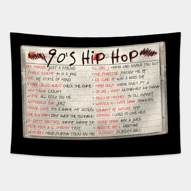 90s Hip Hop Tape Cassette Tapestry by darklordpug