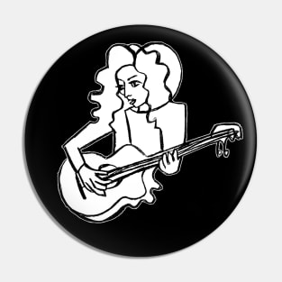 Female Guitarist, Girl Band Pin