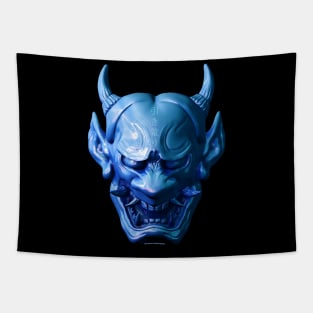 Blue Japanese Hannya Mask Tapestry