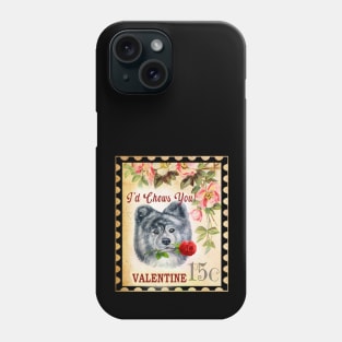 Akita brindle Vintage Valentine Funny Dog With Rose Phone Case