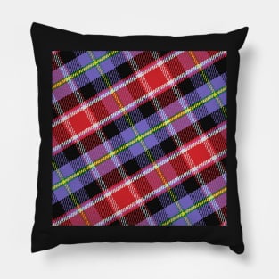 Scottish tartan Black Watch, black, red, yellow, blue Pillow