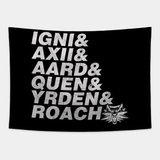 Witcher Sign Blocks (Bonus: ROACH!) Tapestry