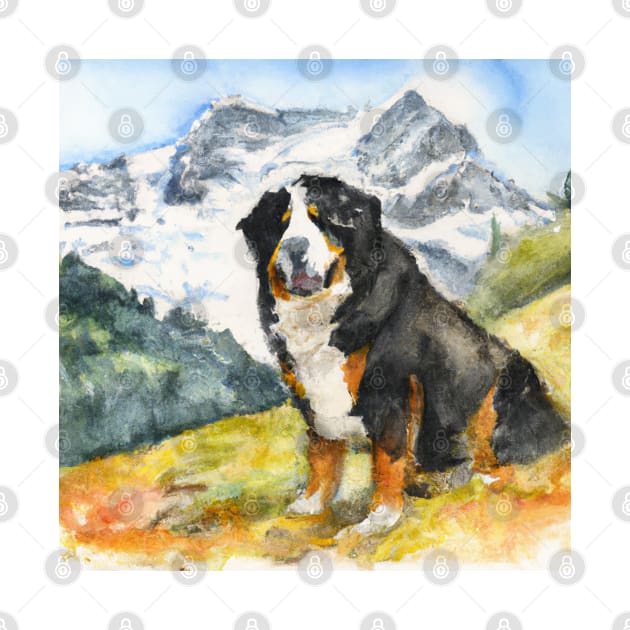 Bernese Mountain Dog Watercolor - Dog Lover Gifts by Edd Paint Something