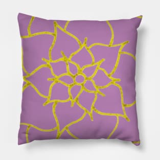 Blooming Gold Flower (Lavender Purple) Pillow