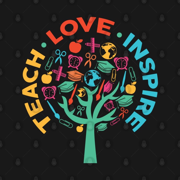 Teach Love Inspire Primary school Teacher by Caskara