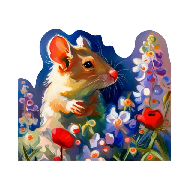 Fancy Mouse with Flowers by DestructoKitty