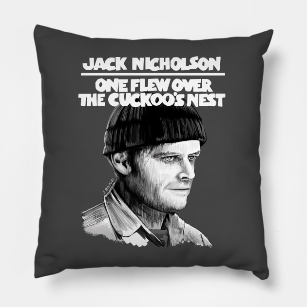 One Flew over The Cuckoo's Nest Illustration Pillow by burrotees