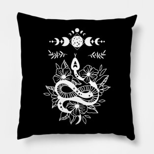 Aesthetic Halloween Snake Lover Moon Creepy Witchy Pillow