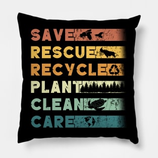 Save Bees Rescue Animals Recycled Plastics Tee Pillow