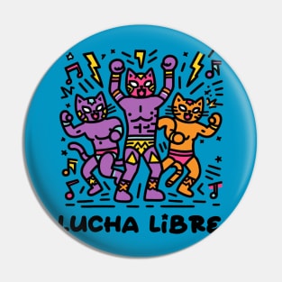 Lucha Libre Cats Pin