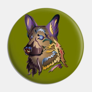 Colorful German Shepherd Dog Pin