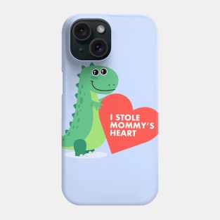 I stole mommy's heart - Dinosaur Boys Valentines Day Phone Case