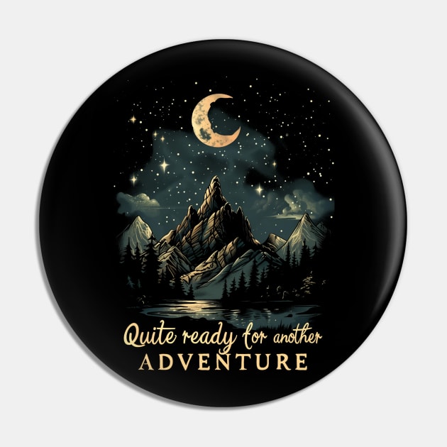 Quite Ready for Another Adventure - Moon and Lonely Mountain - Fantasy Pin by Fenay-Designs