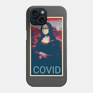 Covid-19 Coronavirus Mona Lisa with face mask - Shepard Fairey style Phone Case