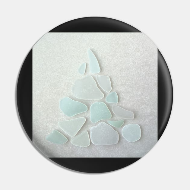 Sea Glass Sea Foam Christmas Tree Pin by aldersmith