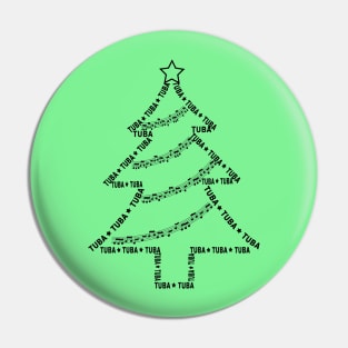 Tuba Text Christmas Tree Pin
