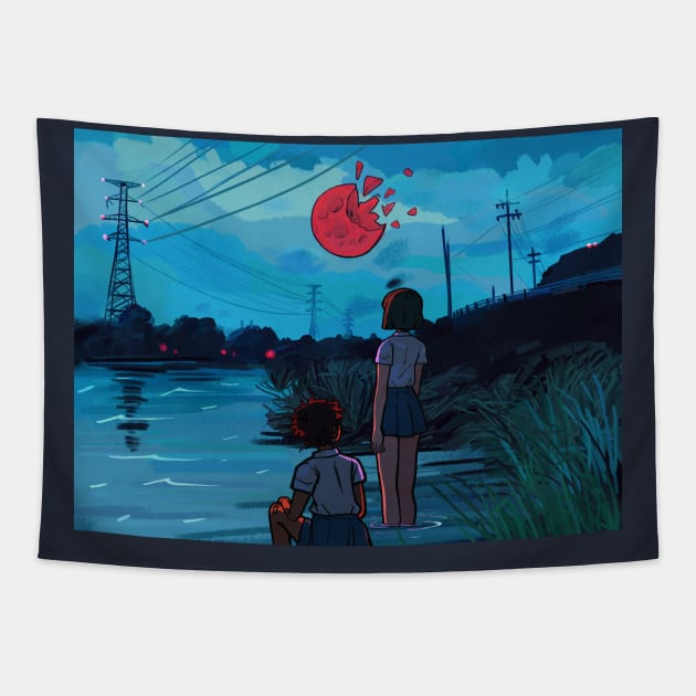 blood moon Tapestry by tuffghost