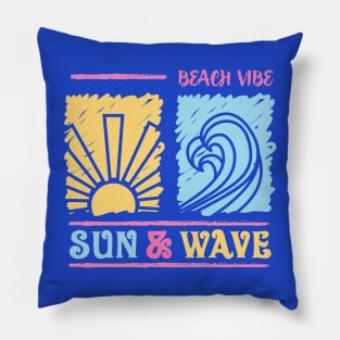 Sun and Wave Summer Beach Pillow