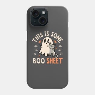 Funny Halloween Ghost and Cat : This is some Boosheet! Phone Case