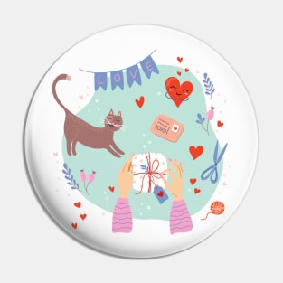 Cute February 14 composition Pin