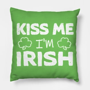 Kiss Me I'm Irish Shamrock St Patrick's Day Pillow