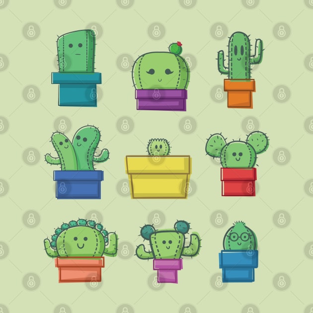 Cute Cactus Family by Studio Mootant