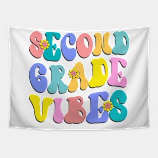 Second Grade Vibes First Day Back to School Teacher Students Tapestry