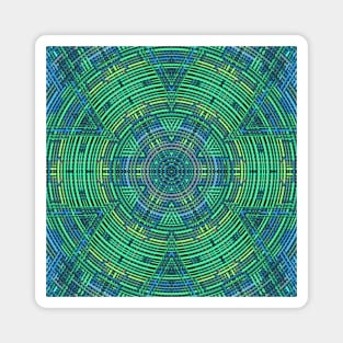Weave Mandala Blue and Green Magnet