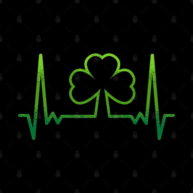 Shamrock Heartbeat Saint Patricks Day by ShirtsShirtsndmoreShirts