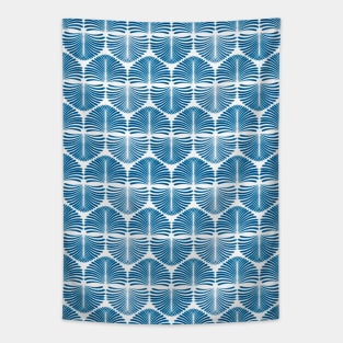 Blue Boho Pattern Indigo Watercolor Tapestry