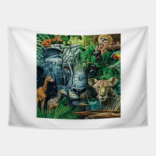 Jungle Puzzle 1 Tapestry