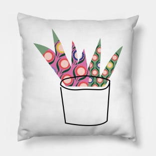 Colorful flowers pattern  plant in pot Pillow