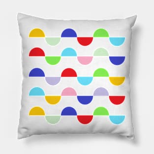 Colorful Semicircles Geometric Pattern Pillow