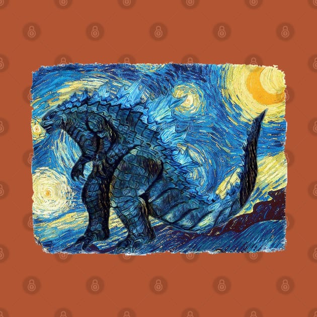 Godzilla Van Gogh Style by todos