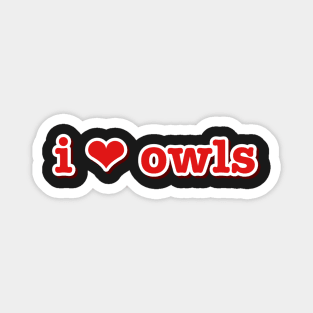 I Love Owls Heart Magnet