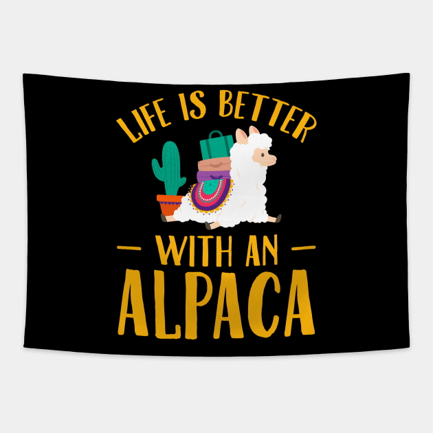 Life is better with an alpaca Tapestry by captainmood