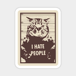 Cat hate people art Magnet