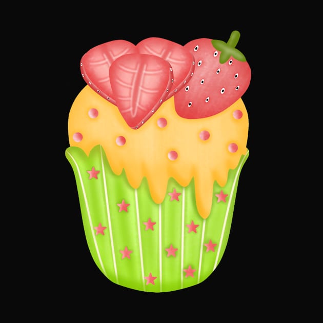 Cute strawberry cupcake 🍓. by Onanong art design shop.