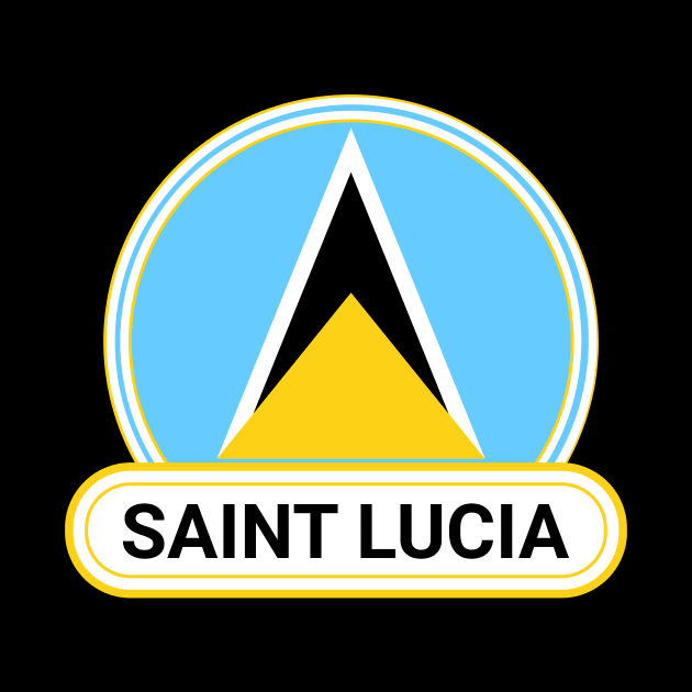 Saint Lucia Country Badge - Saint Lucia Flag by Yesteeyear