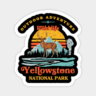 Deer Yellowstone National Park Adventure Wild Life Magnet