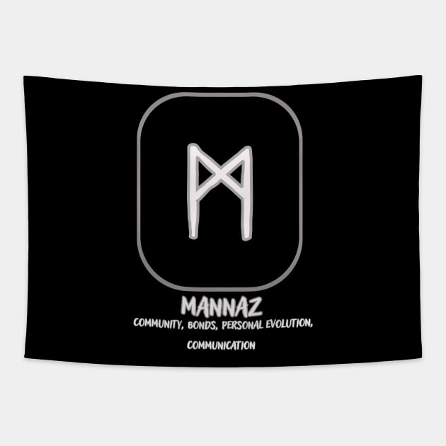 The Nordic rune Mannaz Tapestry by Skandynavia Cora