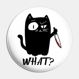 Cat What? Murderous Black Cat With Knife Pin