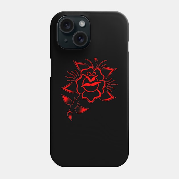 HomeSchoolTattoo Rose Phone Case by HomeSchoolTattoo