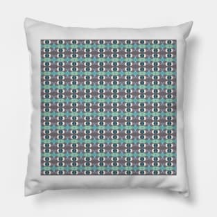 1960s Grey and Blue wallpaper pattern Pillow