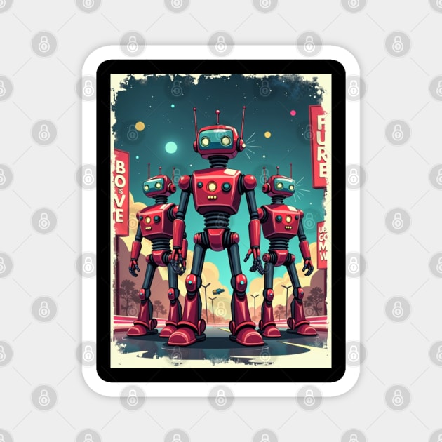 Retro Robot Revival: Vintage Visions of the Future Magnet by Steve
